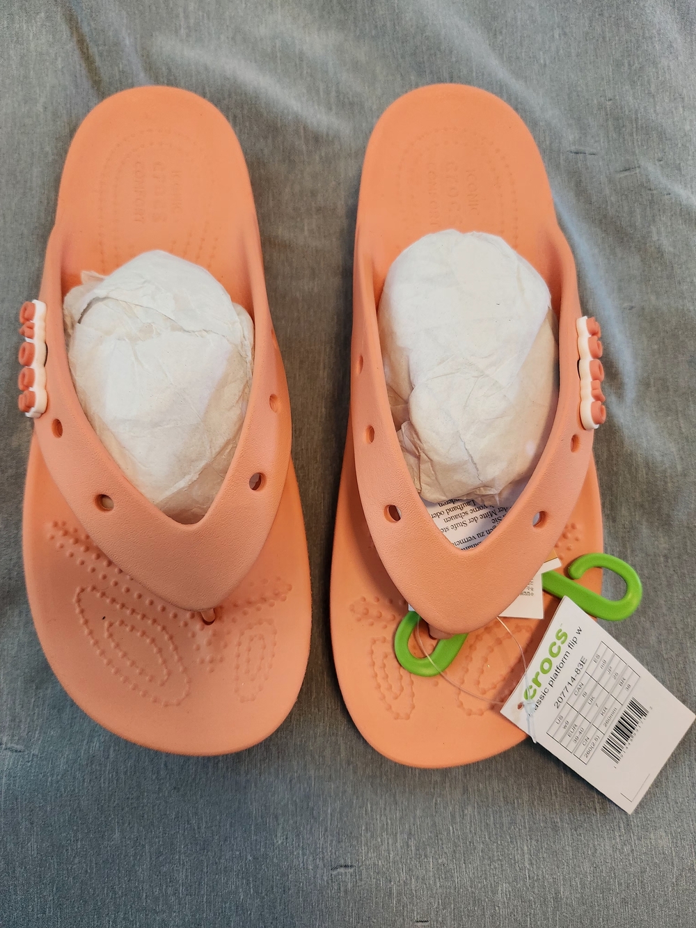 Crocs Peach Classic Platform Sandals NWT